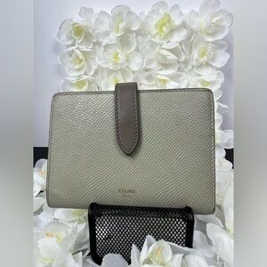Celine Designer Gray Leather Women's wallet